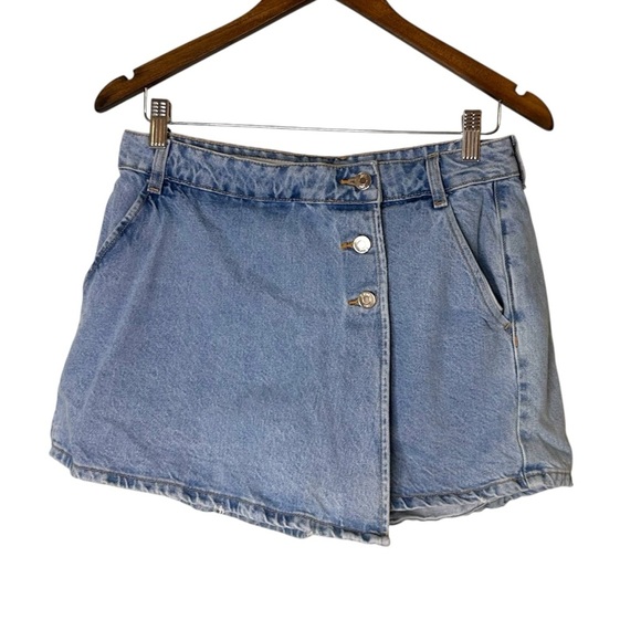 Zara Womens Denim Wrap Skort- Size 28 - Picture 2 of 10